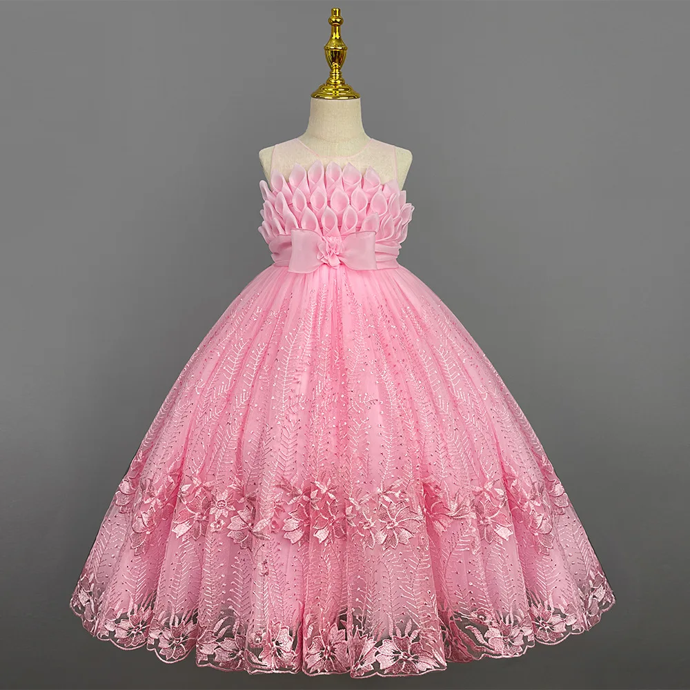 Girl Dresses for Party Children Summer Sleeveless Bow - Image 2