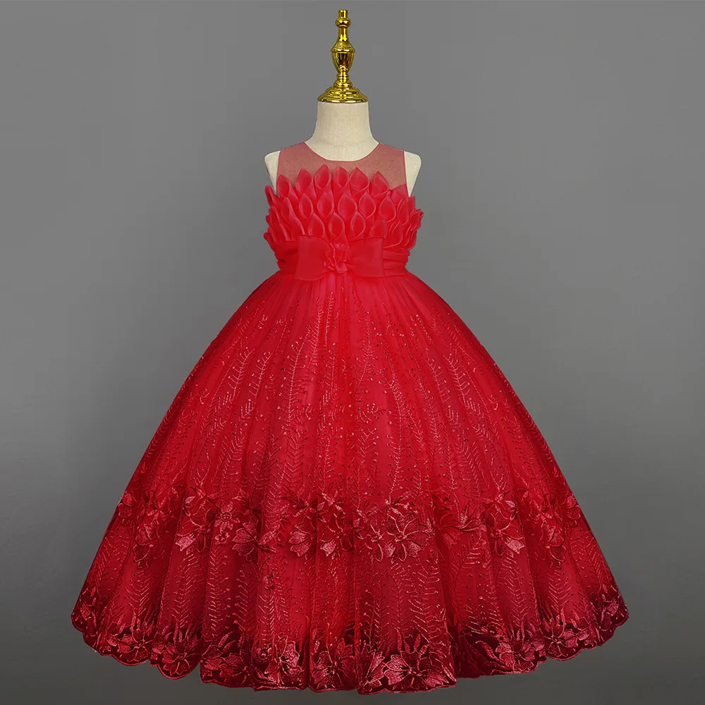 Girl Dresses for Party Children Summer Sleeveless Bow - Image 3