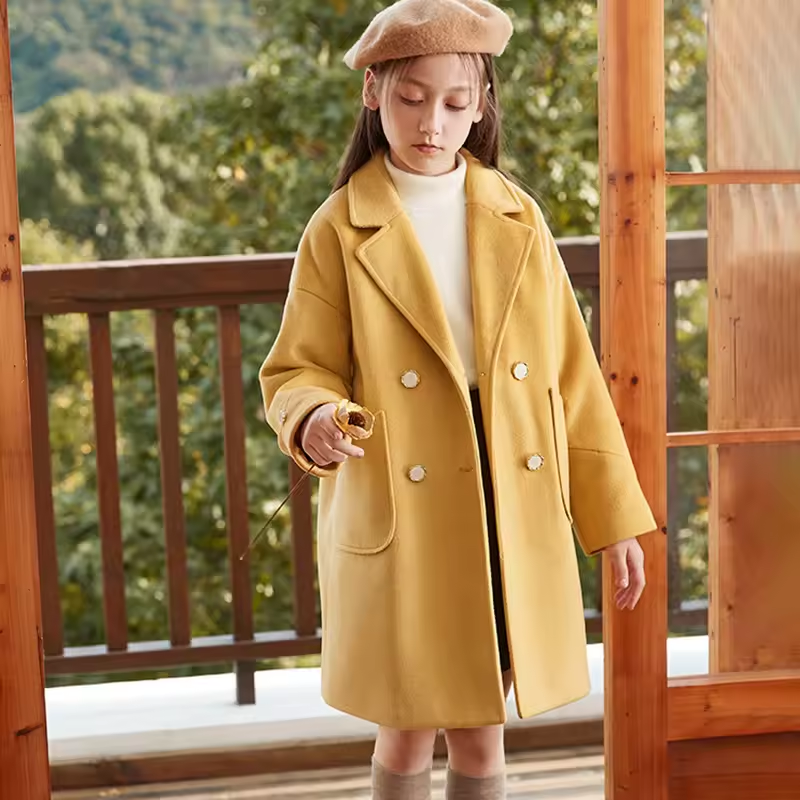 Fashion Kids Trench Coat Windproof Kids Wool Coats - Image 3