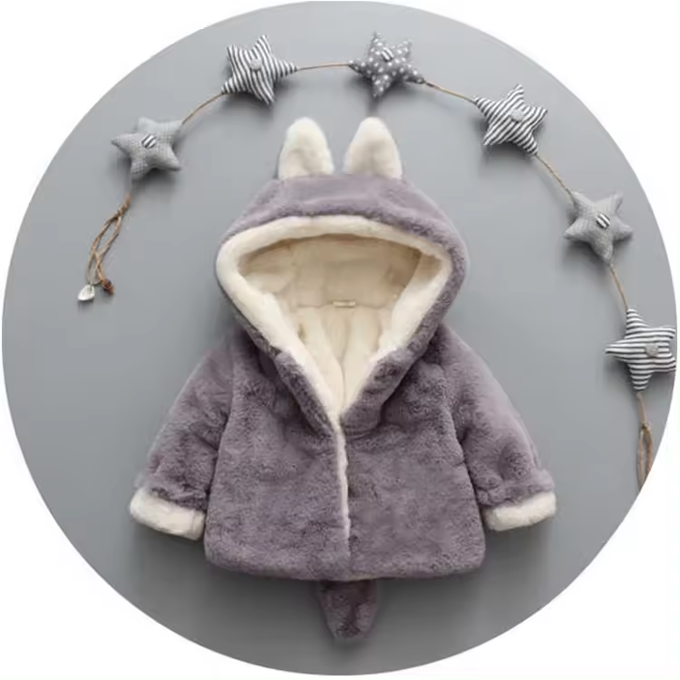 winter children jacket outerwear thick fur coat for - Image 4