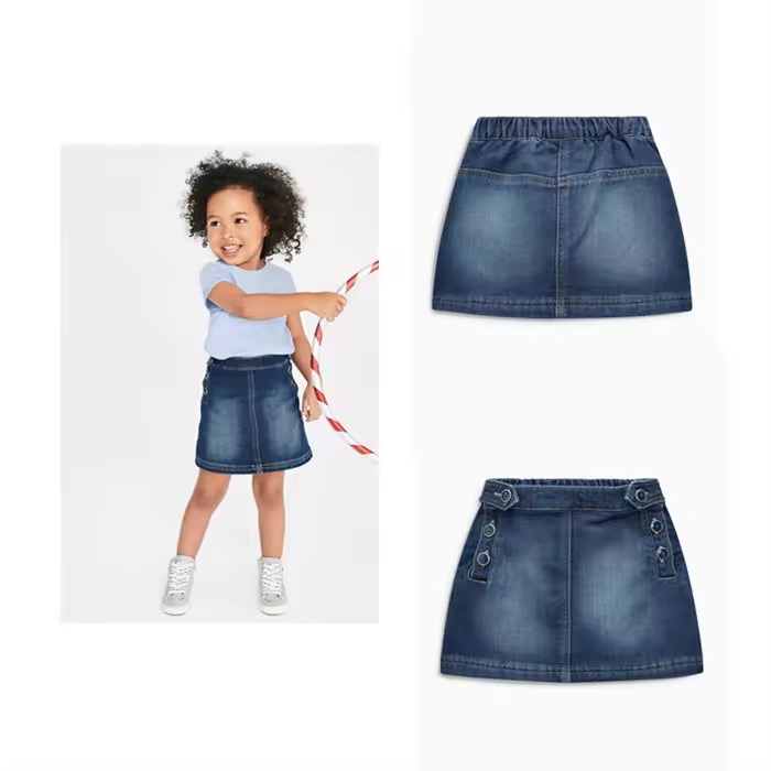 Summer girls half length denim skirt