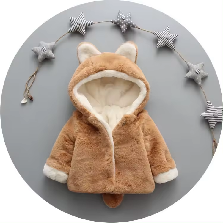 winter children jacket outerwear thick fur coat for - Image 3