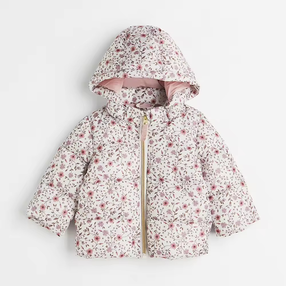 Childrens floral plush cotton jacket outerwear - Image 2