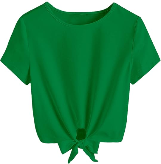 Girls Short Long Sleeve Shirt Casual Front Knot Tops Tee Blouse - Image 2