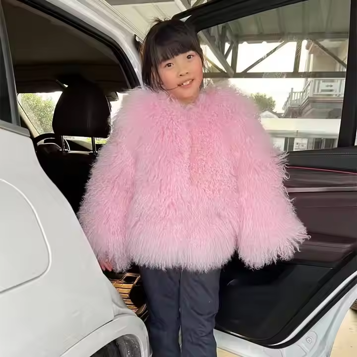 Mongolian Fur Jacket Winter Warm Children Real Fur Coat